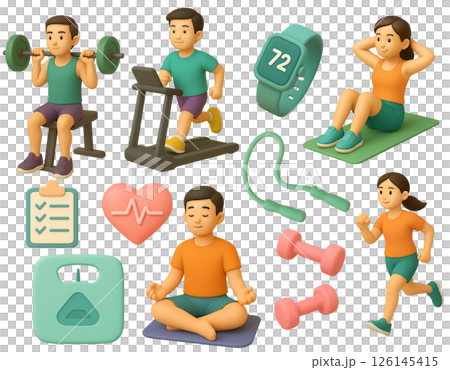 healthy lifestyle people in gym 126145415