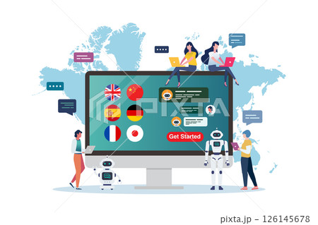 Learning of different foreign languages online. 126145678