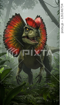 迫力満点！リアルな草食恐竜アルゼンチノサウルスの生態シーン 126146734
