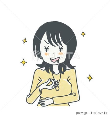 金に目がくらむ女性 金に目がくらむ女性 126147514