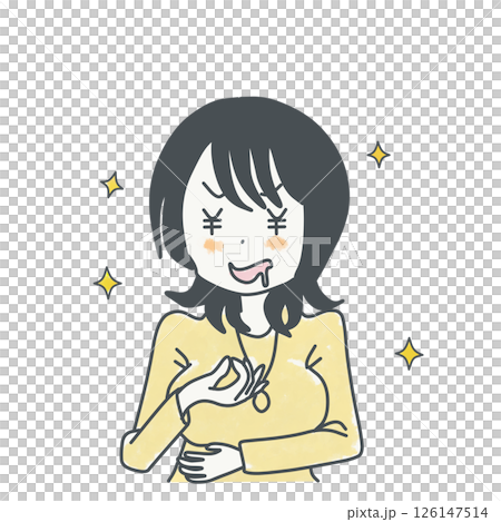 金に目がくらむ女性 金に目がくらむ女性 126147514