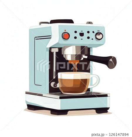 an AI Image Generator, Modern Coffee Maker With a Freshly Brewed Coffee 126147894
