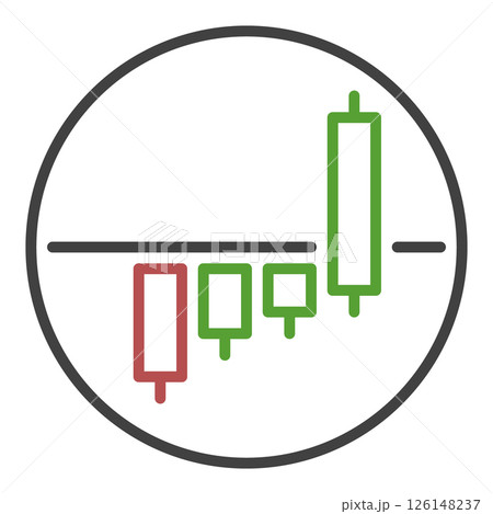 Candlestick Chart Trading vector round icon or symbol in outline style Candlestick Chart Trading vector round icon or symbol in outline style 126148237