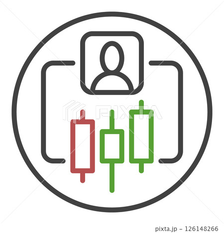 Stock Market Trading vector Crypto Trader round icon or symbol in outline style 126148266