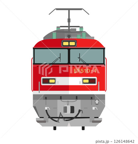 EF510形電気機関車【EF510-1】の正面のイラスト EF510形電気機関車【EF510-1】の正面のイラスト 126148642