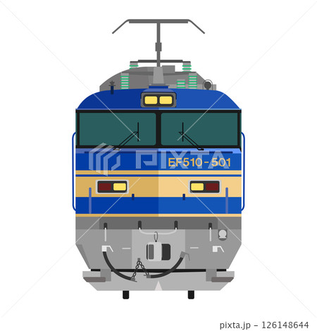EF510形電気機関車【EF510-501】の正面のイラスト EF510形電気機関車【EF510-501】の正面のイラスト 126148644