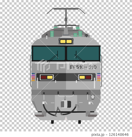 Illustration of the front of the Cassiopeia-painted EF510 electric locomotive 126148646