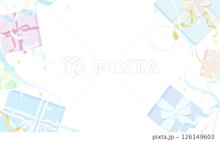 プレゼント箱のフレーム背景イラスト 126149603