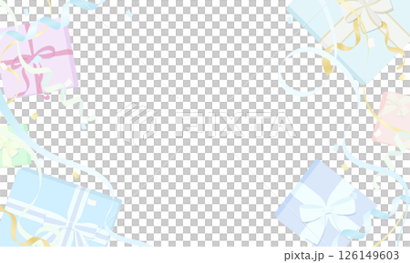 プレゼント箱のフレーム背景イラスト 126149603