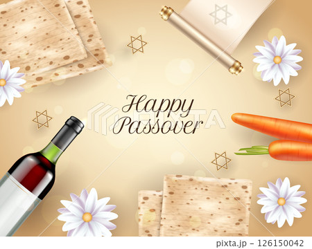 Happy Passover Beige Background 126150042
