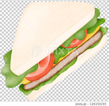 Triangle Sandwich with Fresh Vegetables 126150193