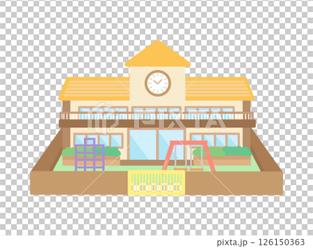 幼稚園  保育園  建物  イラスト 126150363
