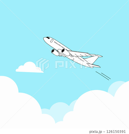 Pink Airplane Flying in the Sky 126150391