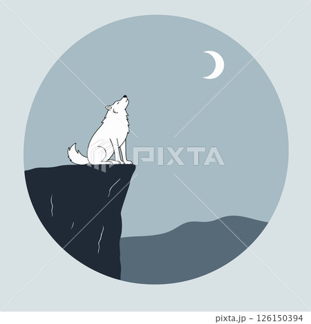 Wolf Howling at the Moon 126150394