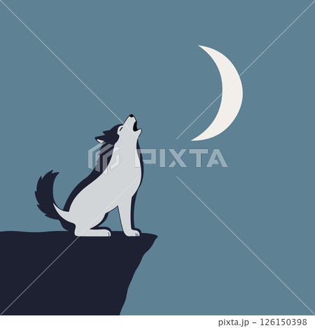 Wolf Howling at the Moon 126150398