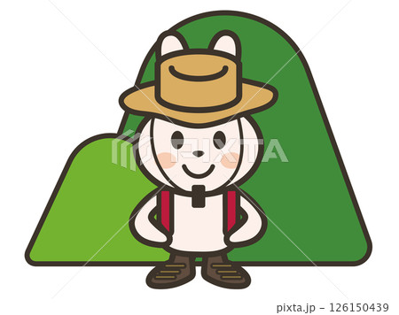 山とアウトドアウェアのかわいいうさぎさんのイラスト 山とアウトドアウェアのかわいいうさぎさんのイラスト 126150439