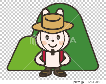 山とアウトドアウェアのかわいいうさぎさんのイラスト 山とアウトドアウェアのかわいいうさぎさんのイラスト 126150439