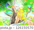 アダムとエヴァと禁断の果実｜創世記のワンシーン・聖書の挿絵風イラストAdam and Eve 126150570