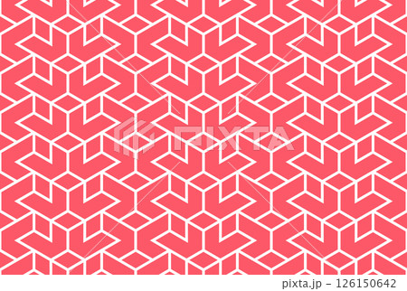 Abstract geometric pattern. A seamless vector background. White and pink ornament. Graphic modern pattern. Simple lattice graphic design 126150642