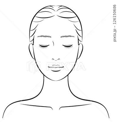 スキンケア・美容系に使える女性イラスト スキンケア・美容系に使える女性イラスト 126150686