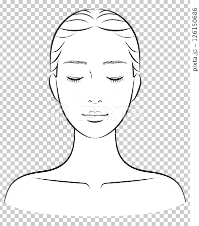 スキンケア・美容系に使える女性イラスト スキンケア・美容系に使える女性イラスト 126150686