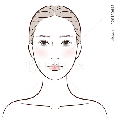 スキンケア・美容系に使える女性イラスト スキンケア・美容系に使える女性イラスト 126150695