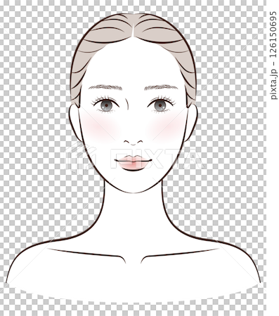 スキンケア・美容系に使える女性イラスト スキンケア・美容系に使える女性イラスト 126150695