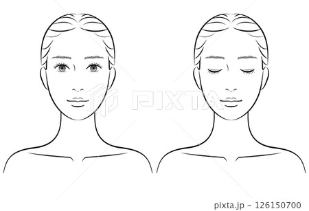 スキンケア・美容系に使える女性イラスト(正面・セット) スキンケア・美容系に使える女性イラスト(正面・セット) 126150700