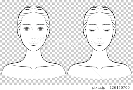 スキンケア・美容系に使える女性イラスト(正面・セット) スキンケア・美容系に使える女性イラスト(正面・セット) 126150700