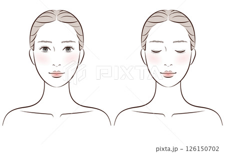 スキンケア・美容系に使える女性イラスト（正面・セット） 126150702