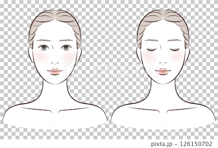 女性護膚美容插圖(正面,套裝) 女性護膚美容插圖(正面,套裝) 126150702