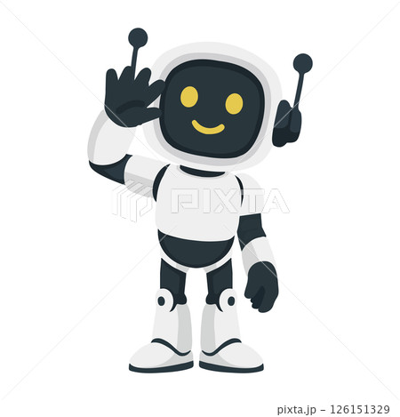 Illustration of a Friendly Robot Character 126151329