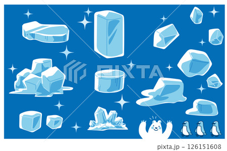 ひんやりした氷のベクターイラスト素材セット 126151608