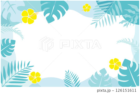 爽やかなトロピカル背景フレーム素材 126151611