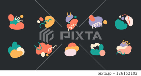 Abstract doodle shape. Set of hand drawn doodle shape. Vector illustration 126152102
