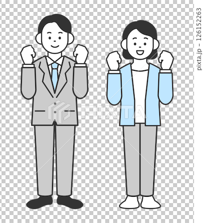 Vector illustration of a man and woman doing a fist pump 126152263