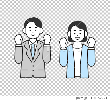 Vector illustration of a man and woman doing a fist pump 126152271