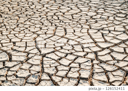 cracked dry land, drought problems 126152411