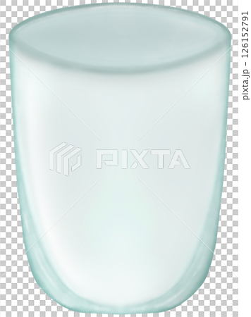 Hand drawn cute water jug and glass with ice illustration of crystal clear 126152791