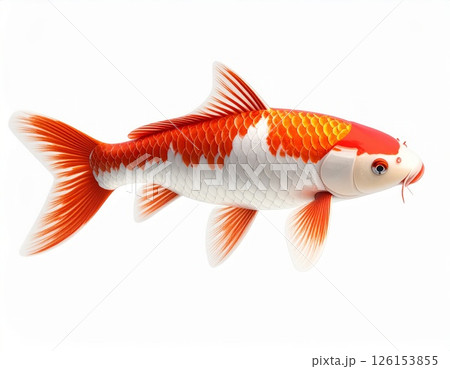 Fish close view on white background Fish close view on white background 126153855