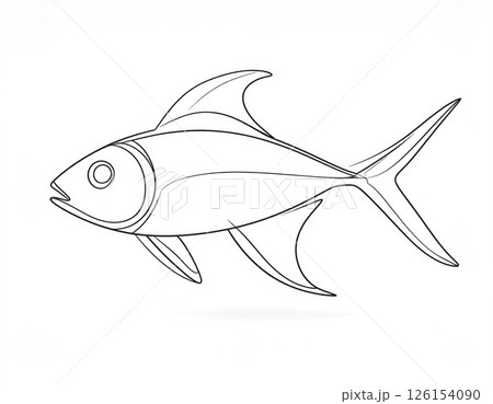 Sketchy fish drawing over white background Sketchy fish drawing over white background 126154090