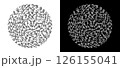 Abstract background with lines in circle. Art design spiral as logo or icon. A black figure on a white background and an equally white figure on the black side. 126155041