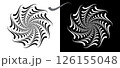 Circle with wave lines as dynamic abstract vector background or logo or icon. Flower concept. Black spiral on white background and white spiral on black background. 126155048