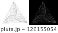 Triangle with dots in spiral form. A black figure on a white background and an equally white figure on the black side. 126155054