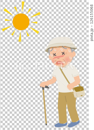 老年人在酷暑中外出，面臨中暑風險 126155068