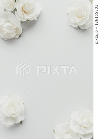 喪中はがき　白い花 126155501