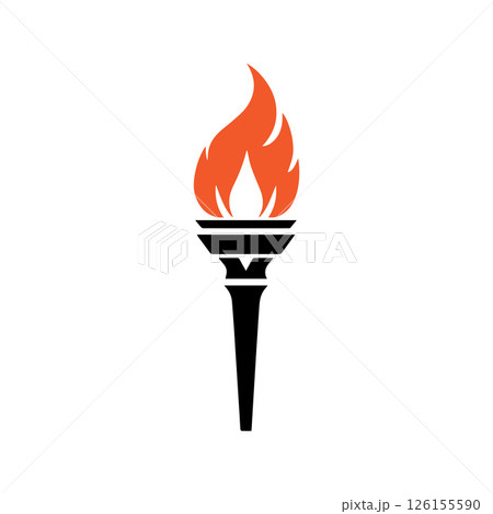 Torch Logo Design Graphic Illustration 126155590
