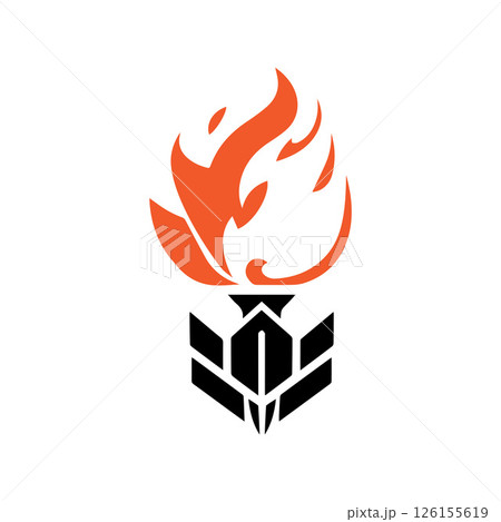 Torch Logo Design Graphic Illustration Torch Logo Design Graphic Illustration 126155619