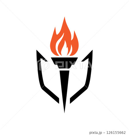 Torch Logo Design Graphic Illustration 126155662