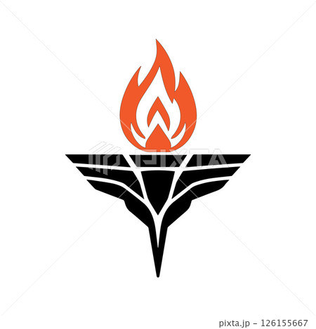 Torch Logo Design Graphic Illustration Torch Logo Design Graphic Illustration 126155667